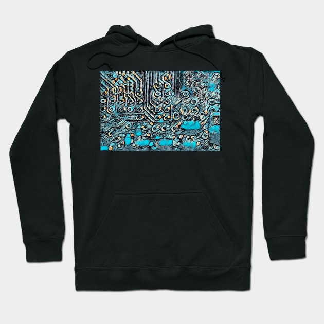 Abstract Circuit Board Texture Hoodie by stuartchard